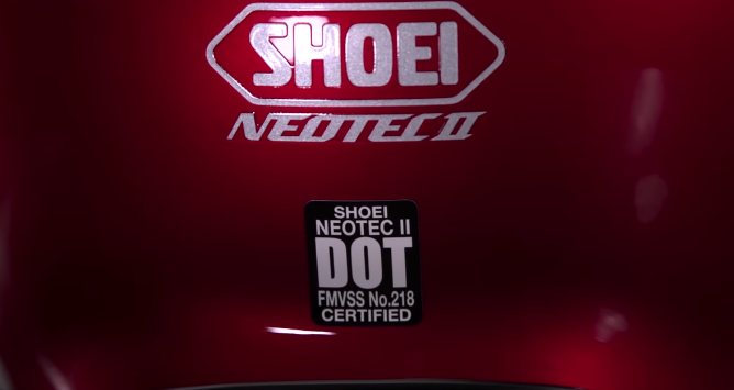 Shoei Neotec II Helmet is DOT certified but not snell certified